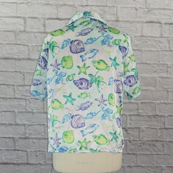 Vintage 90s Victoria's Secret Fish Shell Night Shirt Large - Picture 2 of 6